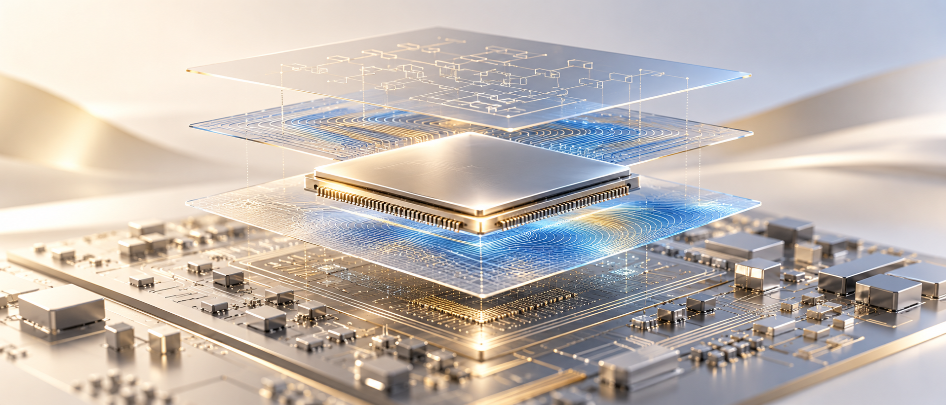 Concept illustration of connected AI hardware design layers