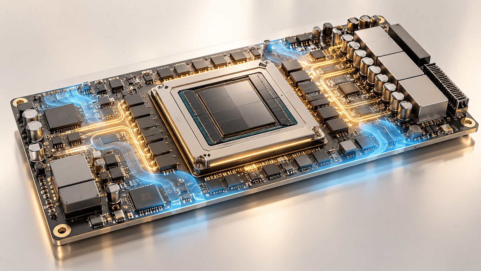 Concept illustration of GPU power and temperature monitoring